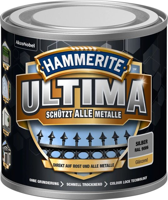 Hammerite Ultima Premium Metall-Schutzlack glänzend Silber 250 ml - Bild 1