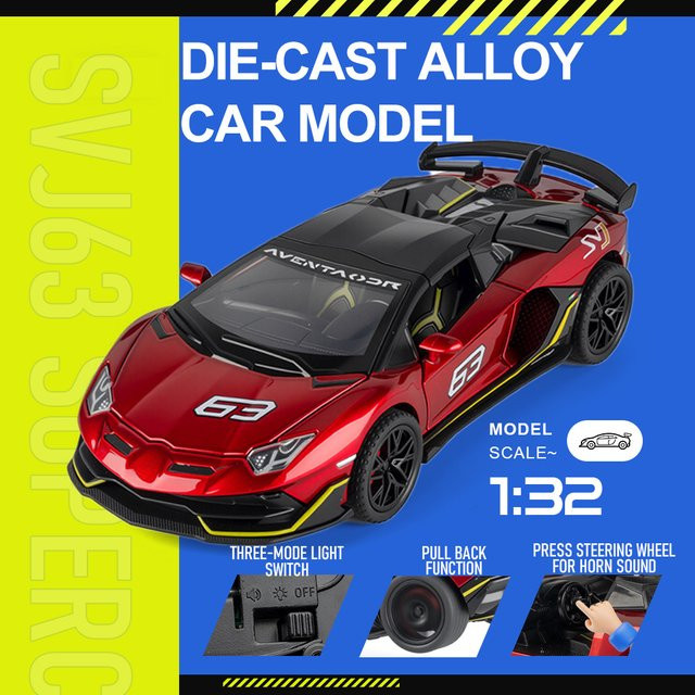 RMZ city SVJ63 Revuelto MANSORY Sportwagen-Modell, 1:32, Metall, mit Licht und Sound, mit öffnenden Türen, Rückziehfunktion - Bild 1