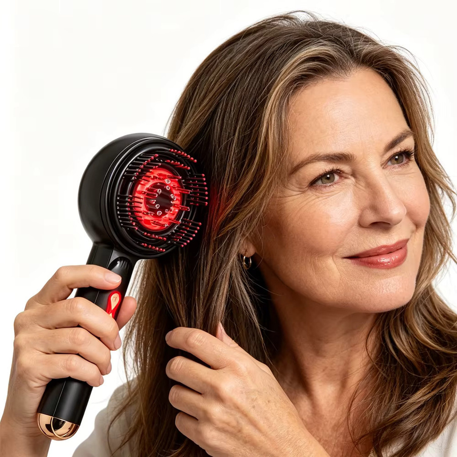 Raiuleko Elektrischer Rotlicht-Vibrations-Massagekamm für Kopfhaut und Haare - Bild 5