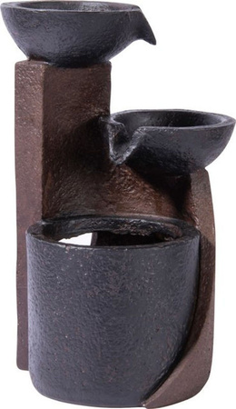 Dobar Zimmerbrunnen Kaskade aus Polyresin in Grau, Schwarz oder Braun, B/H/T: 14,2 x 22 x 14,2 cm
