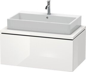 Duravit L-Cube Waschtischunterschrank mit 1 Auszug und internen Schubladen, Weiß Hochglanz, B: 92 cm, T: 54,7 cm, H: 40 cm - Bild 1