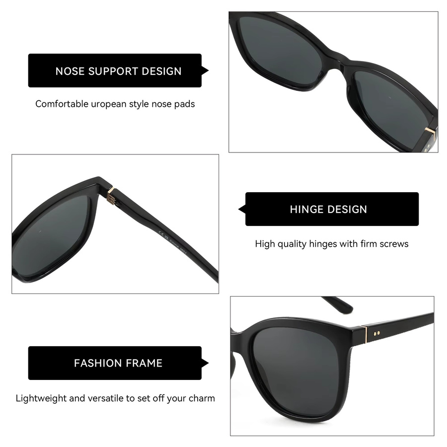 ZENOTTIC ZS 2227 Sonnenbrille, Schmetterling, Vollrand, Schwarz, Damen - Bild 4