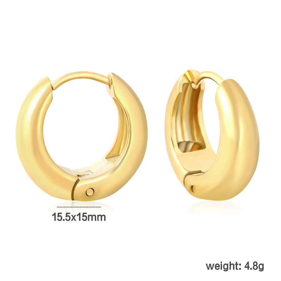 LUXUKISSKIDS Creolen, 18K PVD-beschichteter Edelstahl, Gold, 15 mm, Damen und Mädchen - Bild 2