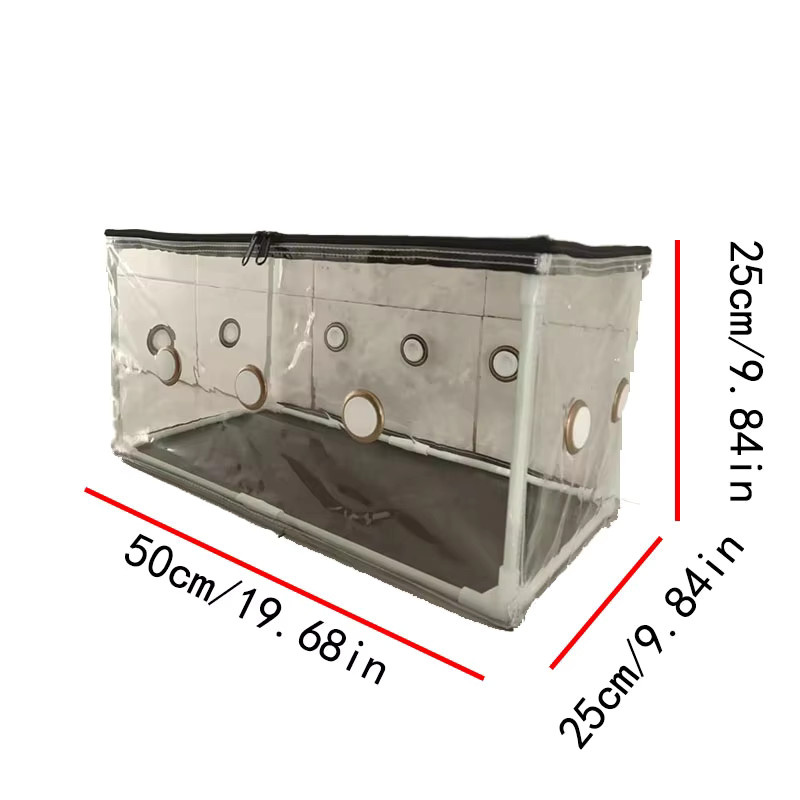 Wiederverwendbares Pilzzelt und Wachstumsbeutel Set mit Gummiringen für die Pilzzucht im Haushalt, transparent, B/T/H: 50 x 25 x 25 cm - Bild 2
