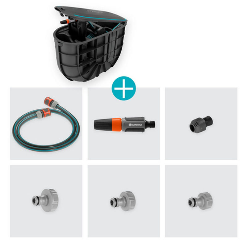 GARDENA Schlauchbox RollUp in Grau/Bunt, Maße B/T/H: 70 x 33,5 x 48,5 cm - Bild 3
