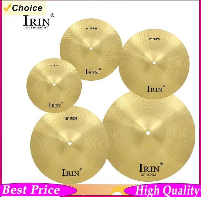 IRIN Messing-Becken Set aus Messinglegierung in Gold für Schlagzeuger und Anfänger - Bild 1