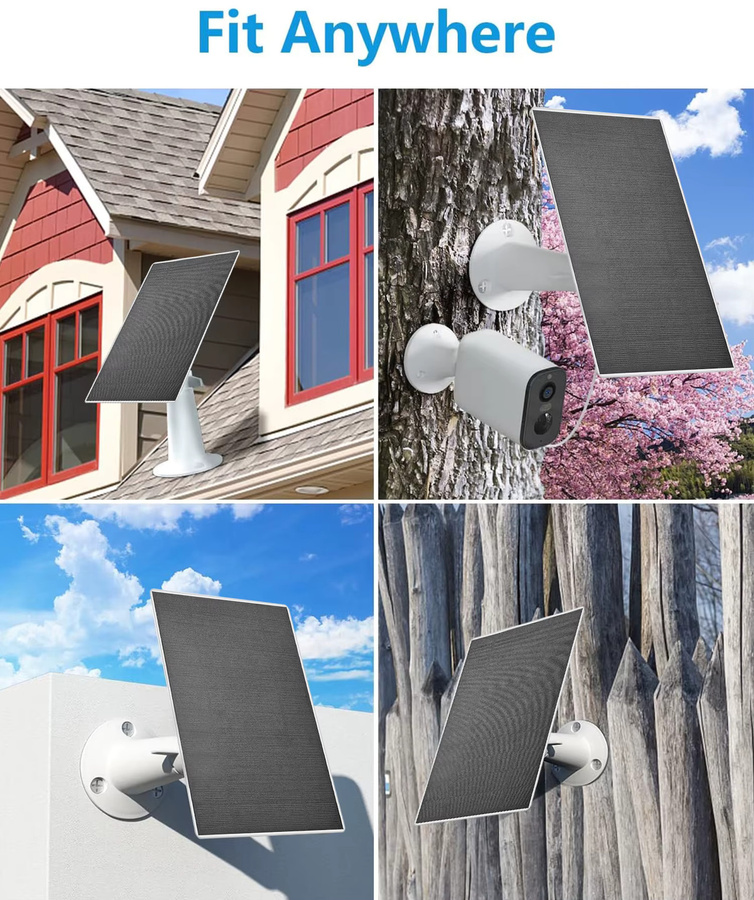 ELEGEEK 10W 5V Solarpanel mit Micro USB-C Anschluss für Sicherheitskameras und Heimbeleuchtungssysteme in Schwarz oder Weiß - Bild 5