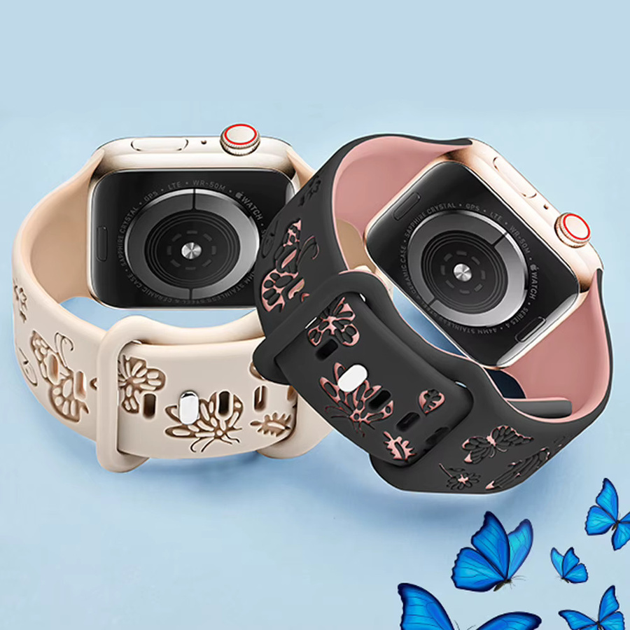 LCAPLE Uhrenarmband Silikon, Graviert, Unisex - Bild 3
