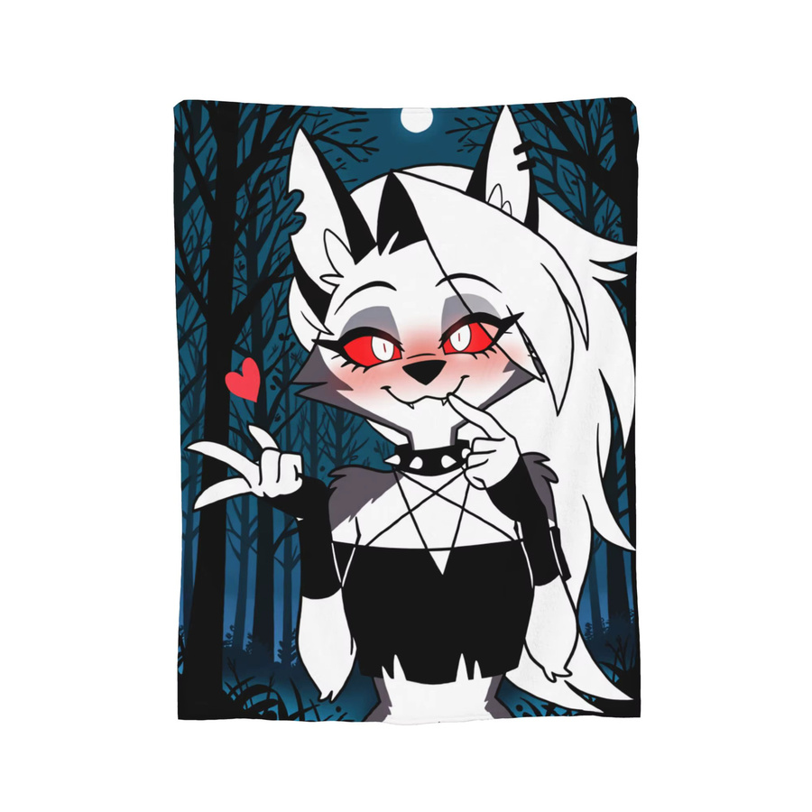 Loona Anime Flanell Plüschdecke für Kinder und Erwachsene, Helluva Boss Tagesdecke aus Polyester, Mehrfarbig - Bild 7
