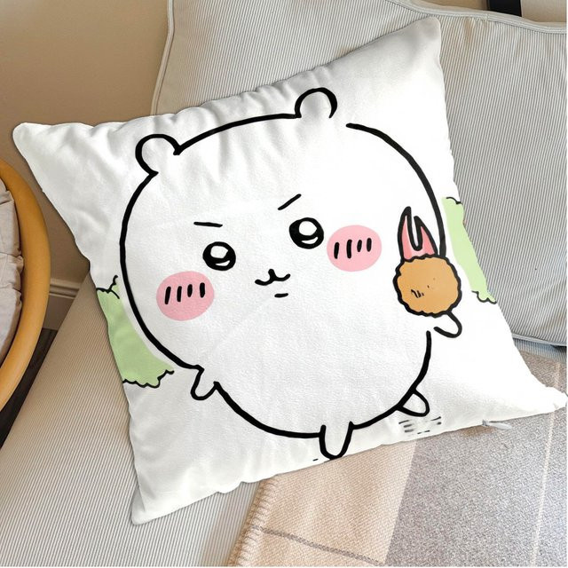 MINISO Kawaii C-Chiikawas Weihnachtskissenbezug in Rosa und Weiß, quadratisch, 30 x 30 cm - Bild 1
