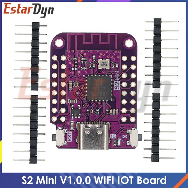 Estardyn S2 Mini V1.0.0 WIFI IOT Board mit ESP32-S2FN4R2, 4MB Flash, 2MB PSRAM, MicroPython-kompatibel, Lila - Bild 1