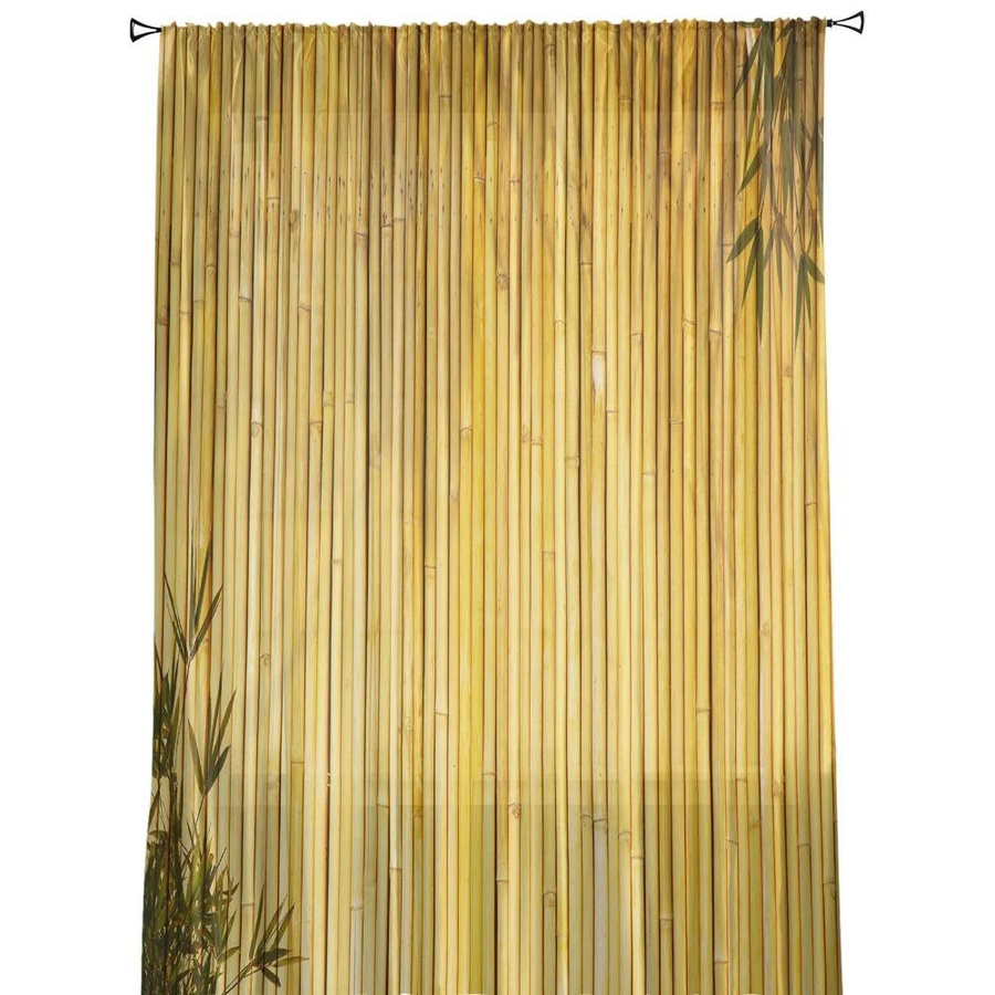 Yiran Furniture Zen Bambus Vorhänge im chinesischen Stil, transparente Tüll-Gardinen mit Ösen, B: 135 cm, H: 160 cm, 2er-Set - Bild 2