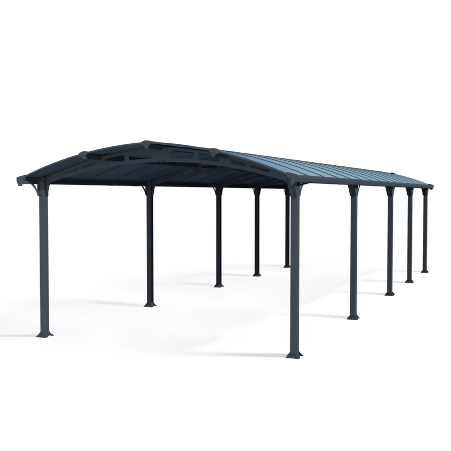Palram Canopia Arcadia Carport Anthrazit mit Regenrinne und Regenrohr B/T: 360 x 1100 cm - Bild 2