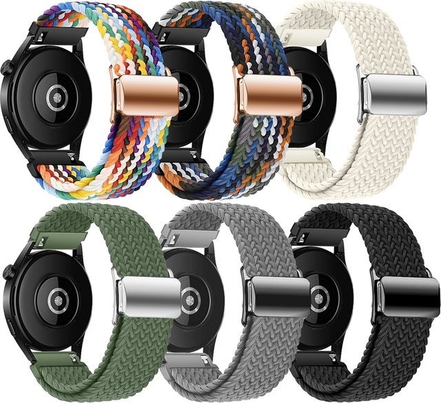 fiterme Uhrenarmband Textil/NATO, geflochtene Schlaufen, Magnetschließe, Unisex - Bild 1