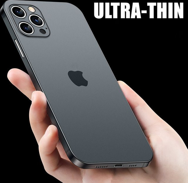 Ultra dünne matte Handyhülle für iPhone 11 12 13 14 15 Pro Max Plus Mini XR XS in Schwarz oder Grau - Bild 1