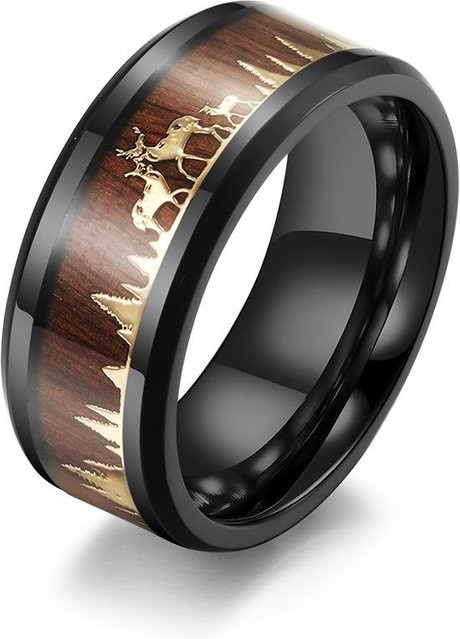 YIRAN Jewelry Ringe Edelstahl, Schwarz, Unisex - Bild 1