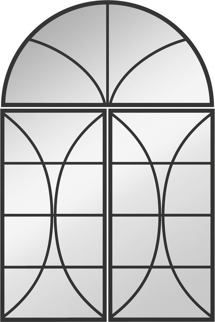 HOMCOM Wandspiegel Bogen 3-teiliges Set in Schwarz mit Metallrahmen und gehärtetem Glas, B/H: 80 x 120 cm - Bild 1