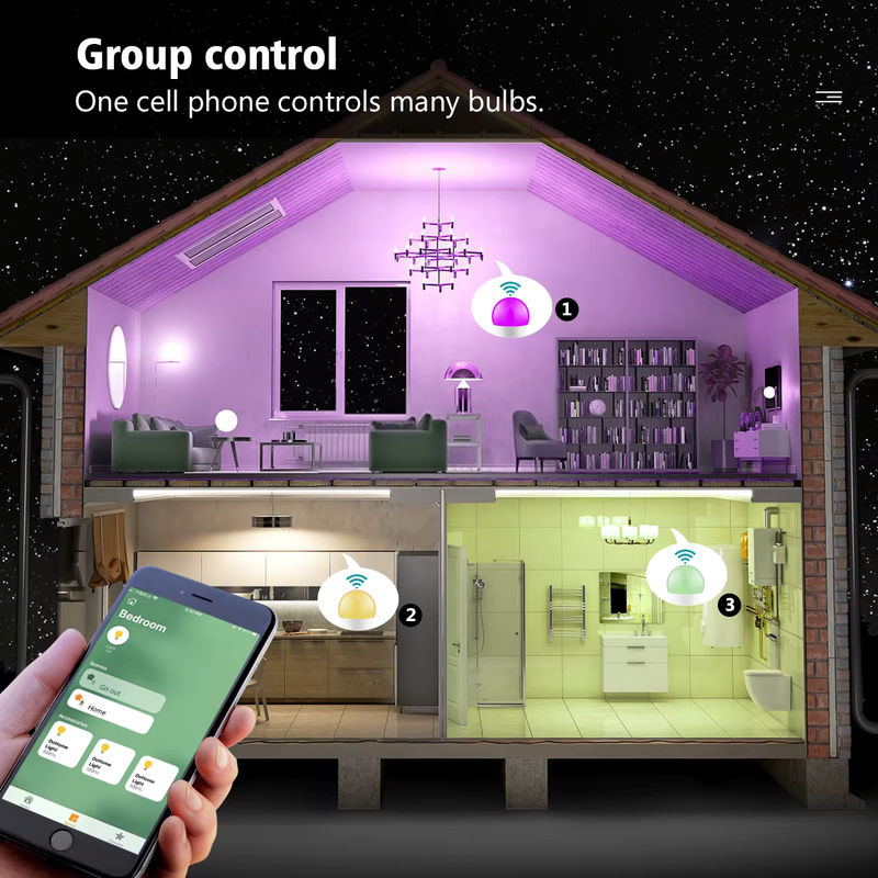 AIMENGTE Smart Wifi LED Glühbirne E27, mehrfarbig RGB, dimmbar, kompatibel mit Apple HomeKit, Alexa und Google Assistant - Bild 2