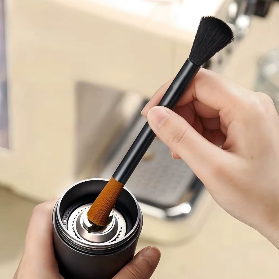 WUWANLI Kaffeemühle Reinigungsbürste aus Aluminium mit weichen Borsten in Schwarz - Bild 3