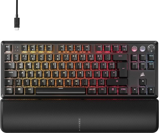 Corsair K70 PRO TKL Magnetic-Mechanical Gaming Keyboard in Schwarz mit Hall-Effect-Technologie und USB-C-Anschluss - Bild 1