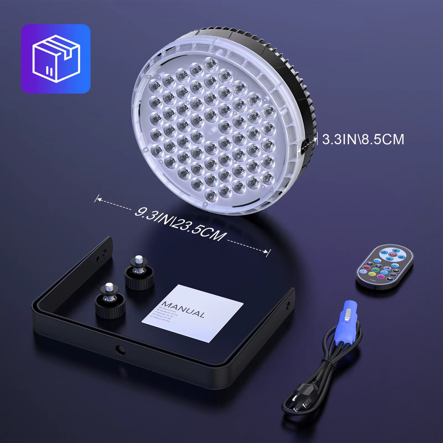 U'King 4er Set RGBW LED Par Licht 120W mit 60 LEDs, Flache Bühnenbeleuchtung mit DMX und Fernbedienung, Schwarz, Multicolour Effekt für DJ, Party, Hochzeit und Disco - Bild 6