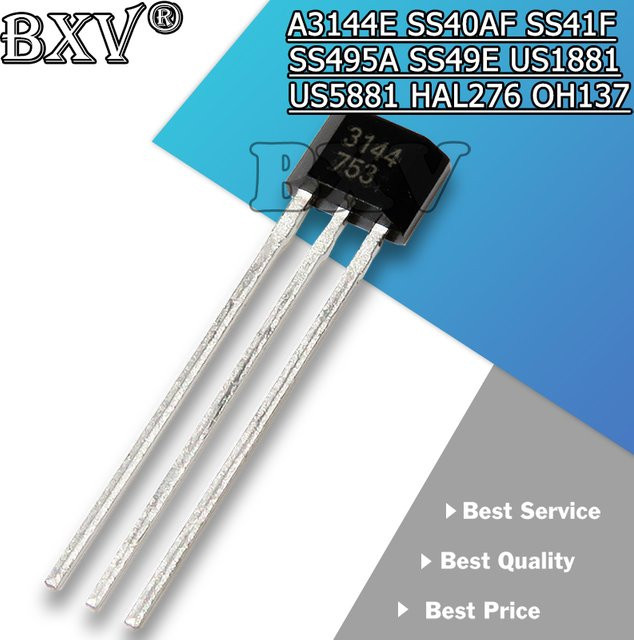 10 Stück BXV Hochsensitiv Sensoren Set in Schwarz (Modelle a3144e, ss40af, ss41f, ss495a, ss49e, us1881, us5881, ugn3503, oh137, hal276) - Bild 1