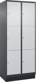C+P Schließfachschrank Classic PLUS mit Sockel und 2 Abteilen, Farbe: Anthrazit/Grau/Schwarz, B/T/H: 80 x 50 x 195 cm - Bild 1