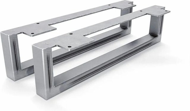 HEVVA Möbelfüße GRAZ 2er Set aus Rohstahl in Silber Matt, Höhe: 10 cm, Tiefe: 40 cm - Bild 1