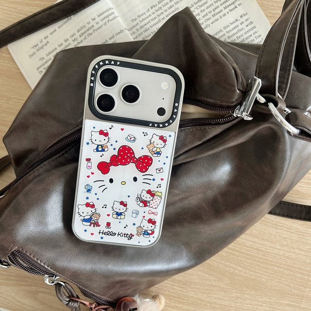 Sanrio Hello Kitty Handyhülle mit Schleifen und Trageband für iPhone 17 16 15 14 13 Pro Max, stoßfeste weiche TPU-Abdeckung - Bild 1
