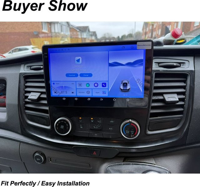 SINOSMART Auto-GPS-Navigationsradio für Ford Transit Custom 300 350 Van 2019-2024 mit DSP, CarPlay und Android Auto in Schwarz - Bild 1