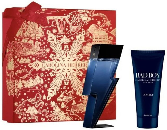 Carolina Herrera Bad Boy Cobalt Set, Eau de Parfum, 100 ml, Duschgel, 100 ml