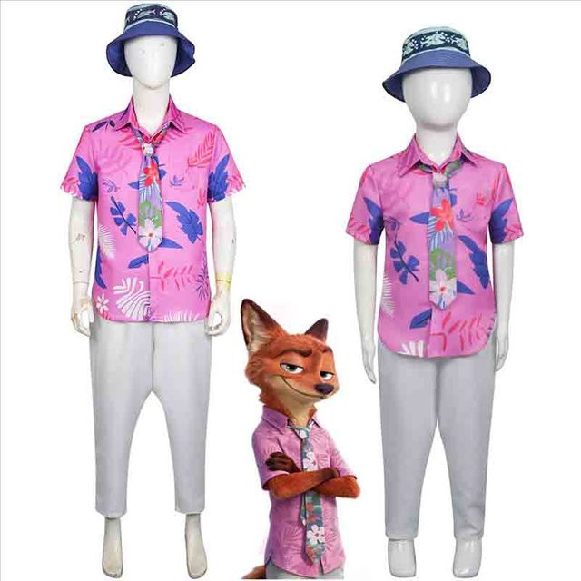 Film Zoo Nick Cosplay Kostüme Fuchs-Outfit, Hemd, Krawatte, Hose, Hut - Bild 1