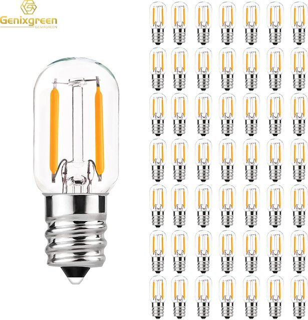 Genixgreen T20 LED Vintage Nachtlampe, dimmbar, E14 Fitting, transparentes Glas, 1W - Bild 1