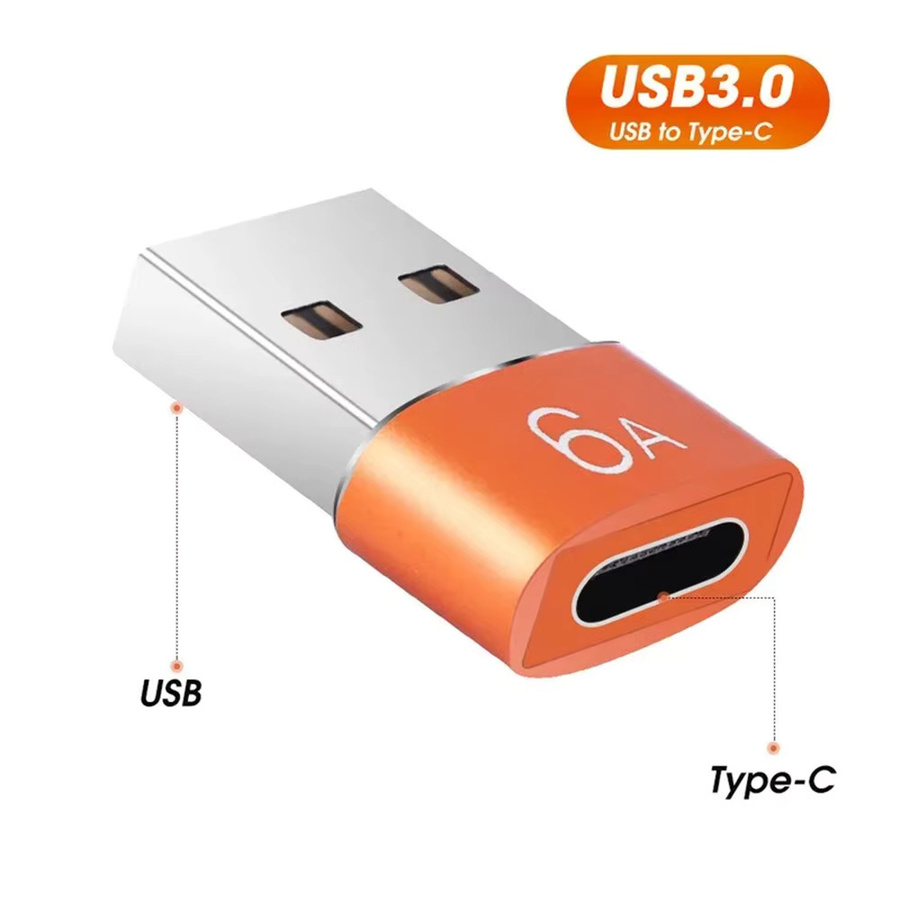 NNBILI USB-C-zu-Typ-C-OTG-Adapter in Orange mit 120 W für MacBook und Samsung zur Datenübertragung und zum Laden - Bild 2
