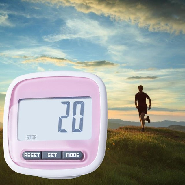 Neoglint 3D Schrittzähler mit LCD-Display als Pedometer zum Laufen und Gehen in Rosa - Bild 1