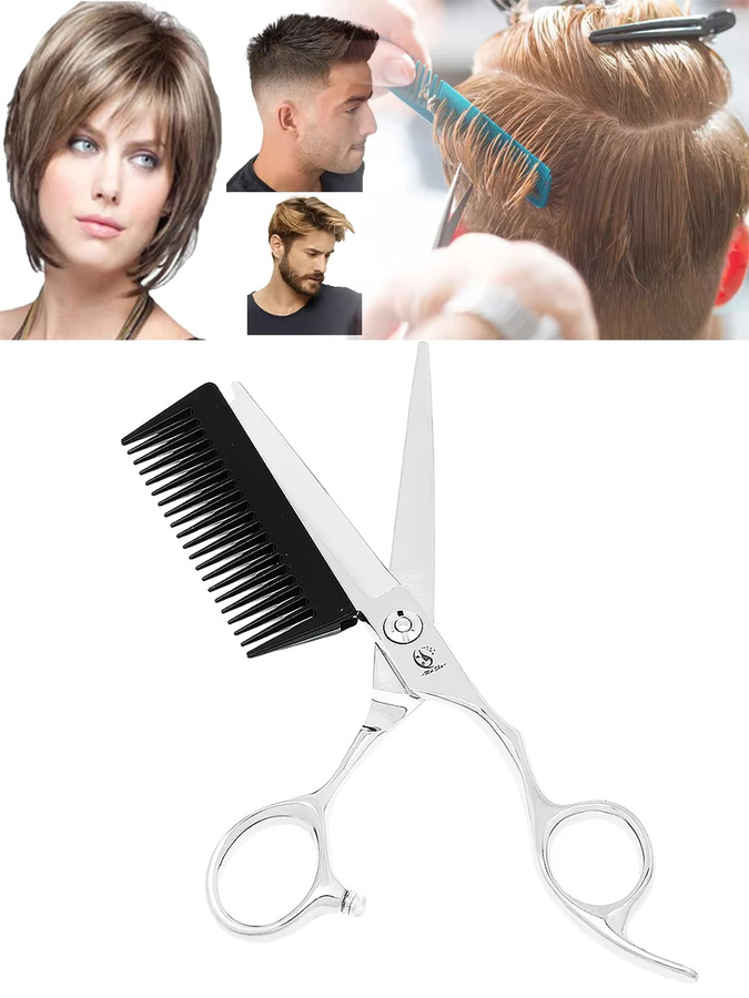 Meisha Haarschere mit Kamm, 15,2 cm, Unisex - Bild 3