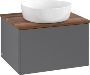 V&B Waschtischunterschrank Antao ohne Frontstruktur in Anthrazit, B/T/H: 60 x 36 x 50 cm - Bild 1