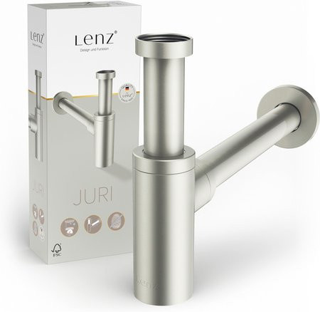 LENZ Flaschensiphon JURI aus Messing in Silber, Durchmesser: 32 mm, Anschluss: 1 1/4 Zoll - Bild 1