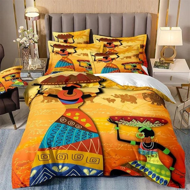 Flylo 3D Bettwäscheset Afrikanisches Totem Design für Jungen und Teenager, Mehrfarbig, B/H: 135 x 200 cm - Bild 1
