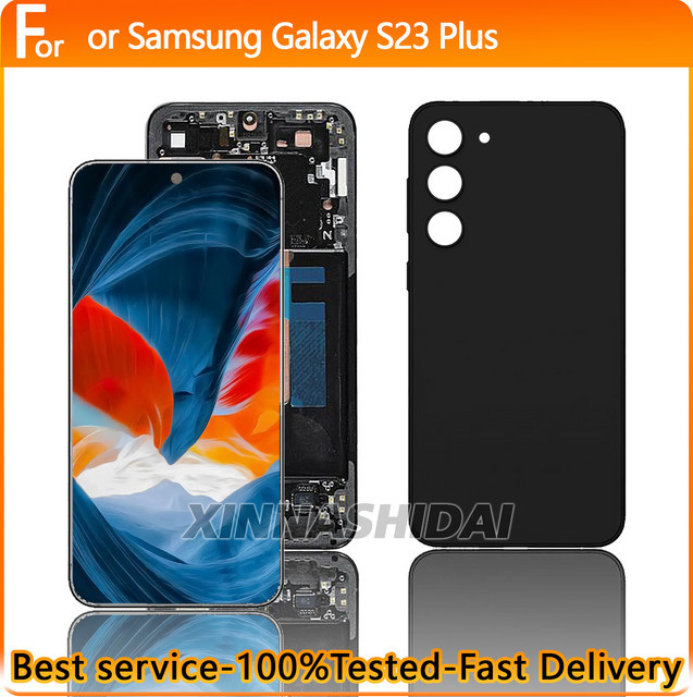 Samsung Galaxy S23 Plus OLED-LCD Ersatzdisplay mit Rahmen und Touchscreen-Digitizer in Schwarz oder Grün - Bild 1