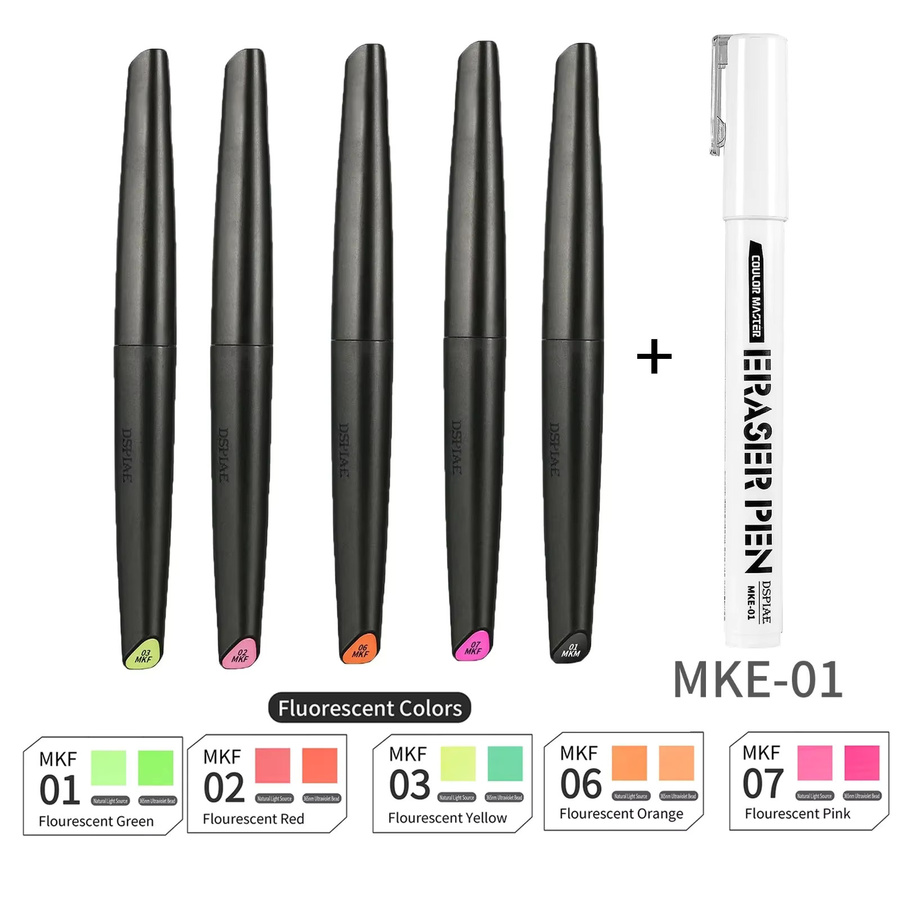 DSPIAE Soft-Tip Acrylmarker-Set für den Modellbau mit Grundfarben, Metallic-Farben und Radierer in Multicolour - Bild 2