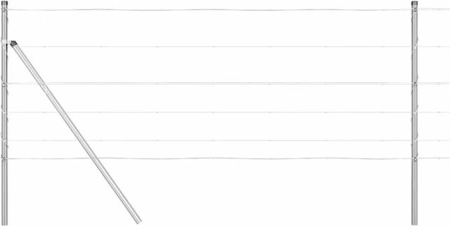vidaXL Zaunpfosten aus Stahl, rechteckig, silber, Höhe: 100 cm, Breite: 8 cm - Bild 1