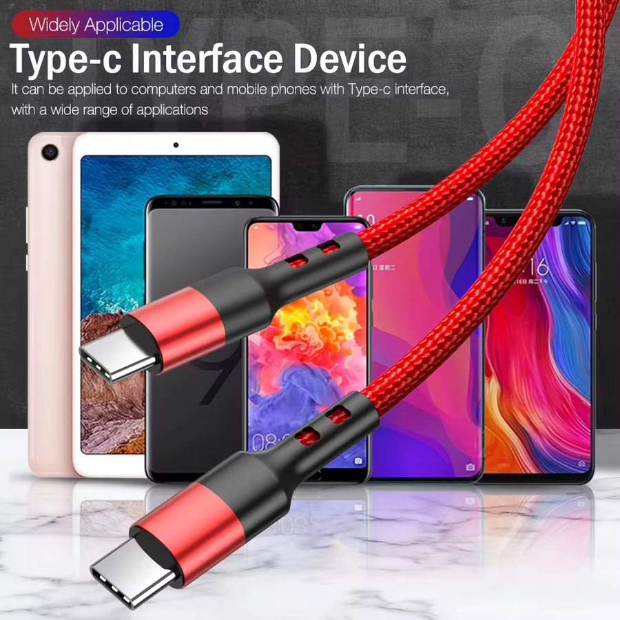 NNBILI 3er-Set USB-C auf USB-C Schnellladekabel 60W in Rot, kurzes Datenkabel für iPhone, Samsung und Macbook, Längen: 0,3 m und 0,5 m - Bild 5