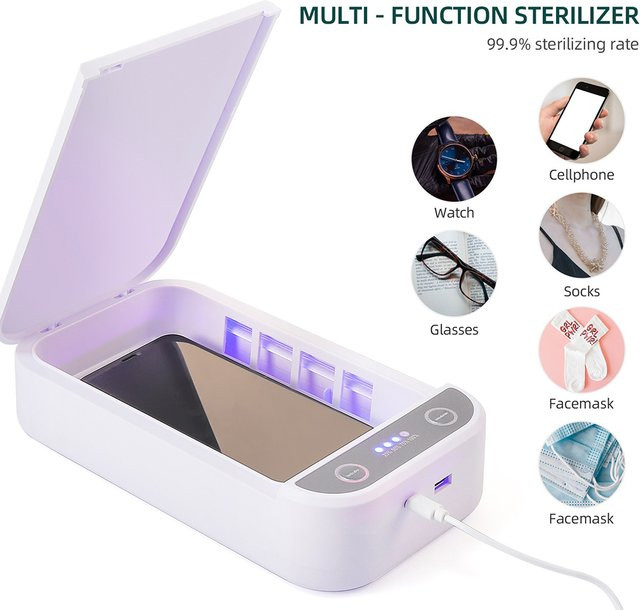 Elektrische UV-Sterilisator Aromatherapie Box mit drahtlosem Ladegerät zur Desinfektion in Weiß - Bild 1