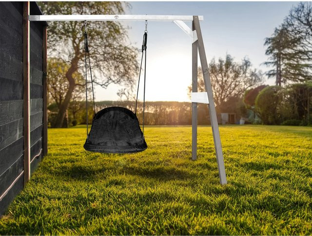 Axi Nest-Anbauschaukel Roxy in Grau und Weiß aus Hemlockholz, B/T/H: 160 x 244 x 207 cm - Bild 1