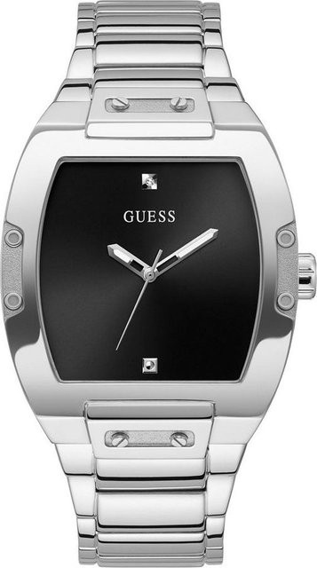 Guess Herrenuhr, Quarz, Edelstahl, Schwarz, 44 mm, Diamant, Kristall - Bild 1