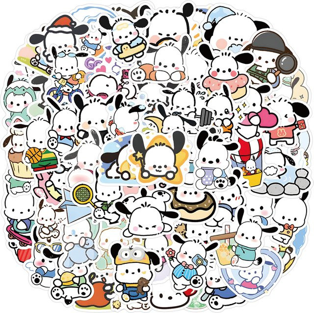 Sanrio Pochacco Aufkleber, Cartoon Anime Graffiti Sticker, 10 Stück - Bild 1