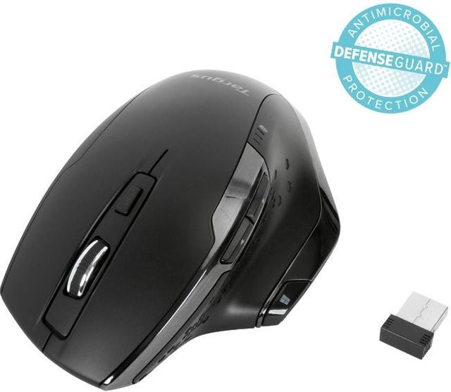 Targus Antimikrobielle ergonomische kabellose Maus in Schwarz und Blau mit USB-Anschluss und 1600 DPI - Bild 2