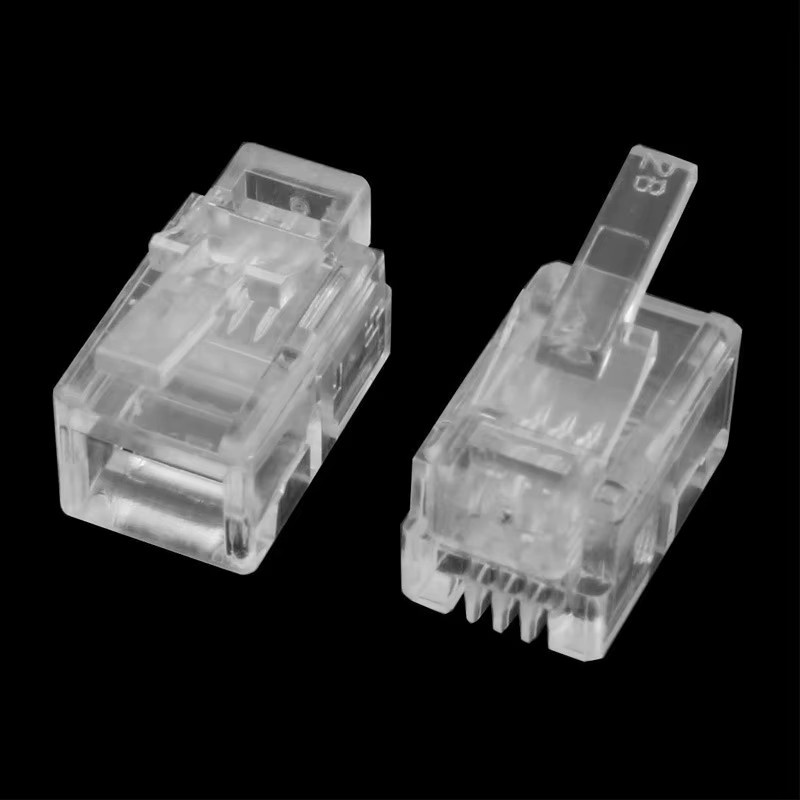 OULLX RJ9 Telefonhörer-Anschluss 4P4C 4-adriger Audio-Stecker mit vergoldetem Kupfer-Chip in Transparent - Bild 4