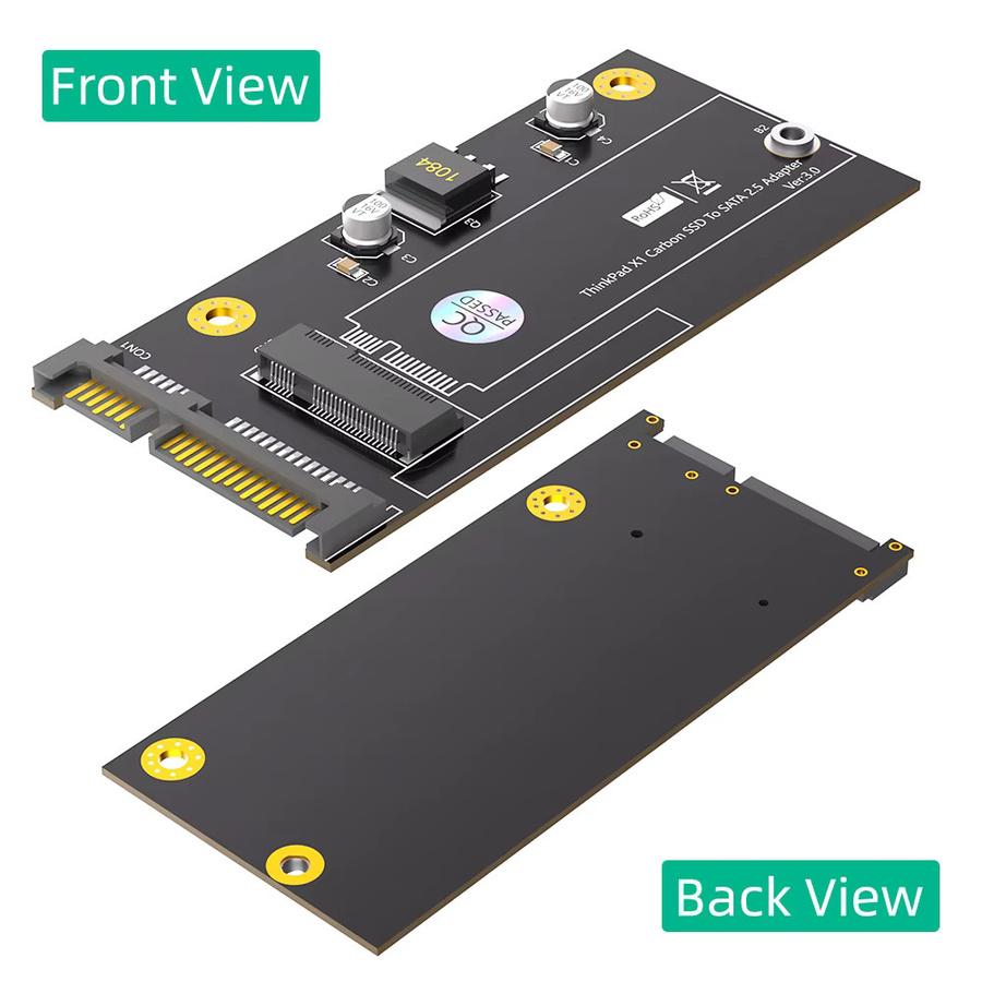 Lenovo SSD auf SATA 2,5-Zoll-Adapter Konverterkarte für X1 Carbon Ultrabook, Schwarz - Bild 2